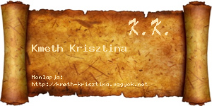 Kmeth Krisztina névjegykártya